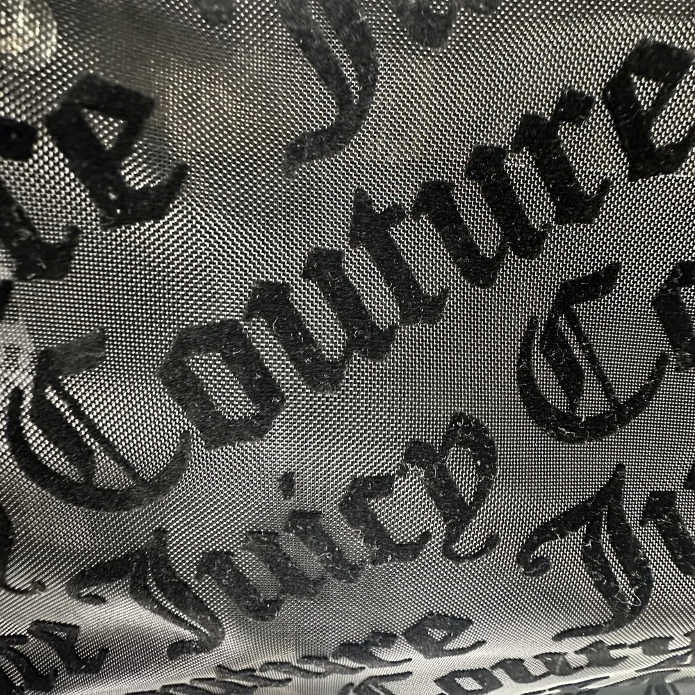 Juicy Couture Black Mesh Logo Beach Tote Bag W/ Zip Bathing Suit Pouch Goth NWT - Picture 2 of 12